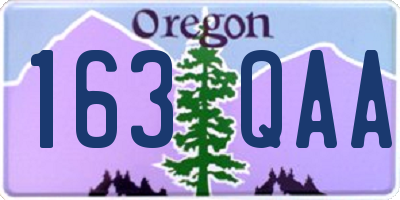 OR license plate 163QAA