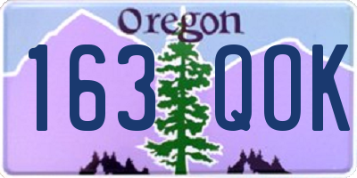 OR license plate 163QOK