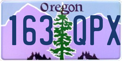 OR license plate 163QPX