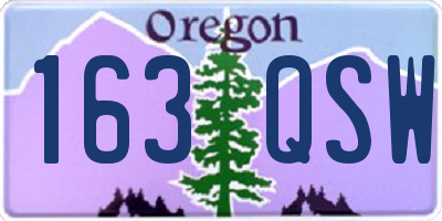 OR license plate 163QSW