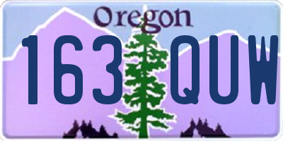 OR license plate 163QUW