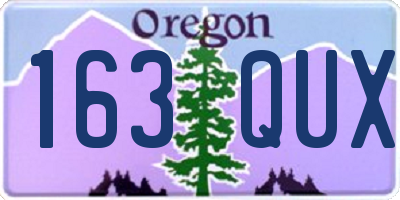 OR license plate 163QUX