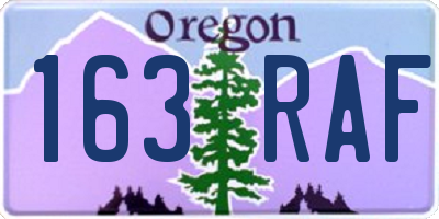 OR license plate 163RAF