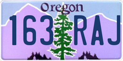 OR license plate 163RAJ