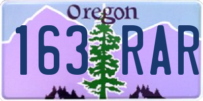 OR license plate 163RAR