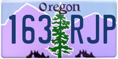 OR license plate 163RJP