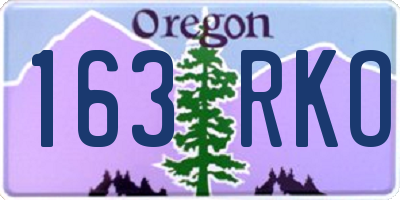 OR license plate 163RKO