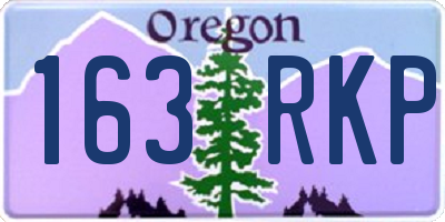OR license plate 163RKP