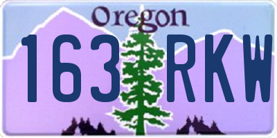 OR license plate 163RKW