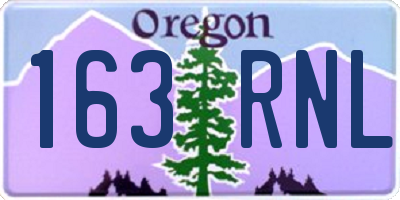 OR license plate 163RNL