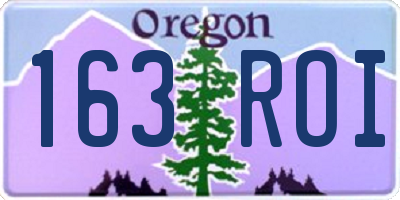 OR license plate 163ROI