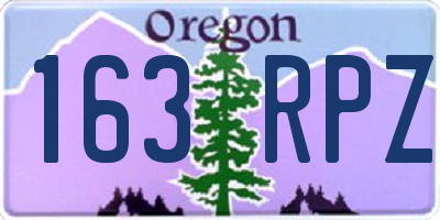 OR license plate 163RPZ