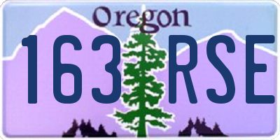 OR license plate 163RSE