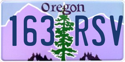 OR license plate 163RSV