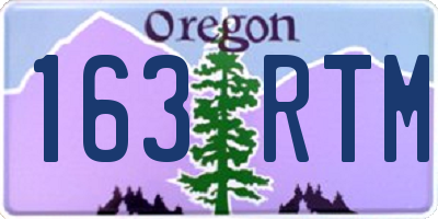 OR license plate 163RTM