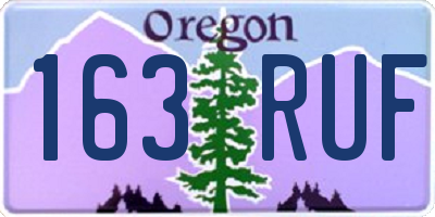 OR license plate 163RUF