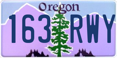 OR license plate 163RWY