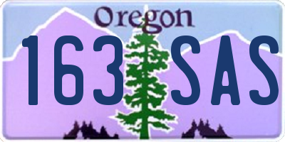 OR license plate 163SAS