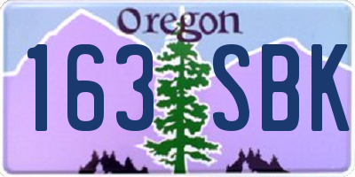OR license plate 163SBK