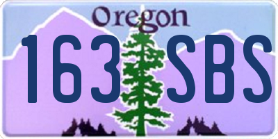 OR license plate 163SBS