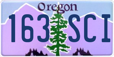 OR license plate 163SCI