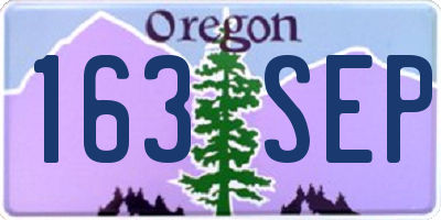 OR license plate 163SEP