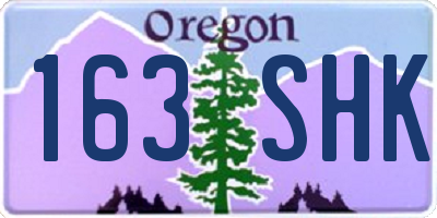 OR license plate 163SHK