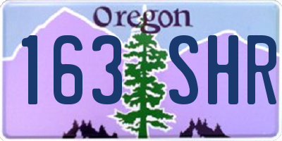 OR license plate 163SHR