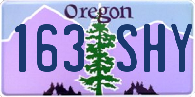 OR license plate 163SHY