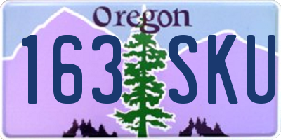 OR license plate 163SKU
