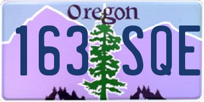 OR license plate 163SQE