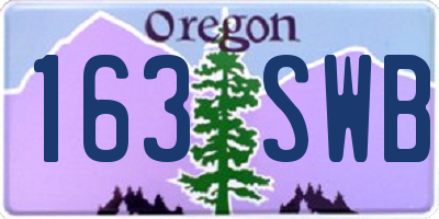 OR license plate 163SWB