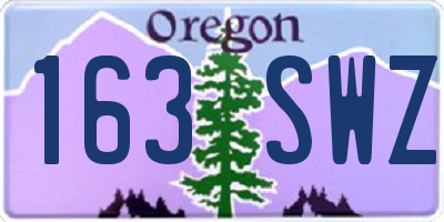 OR license plate 163SWZ