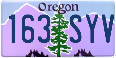 OR license plate 163SYV