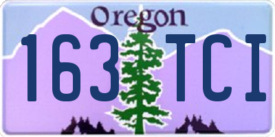OR license plate 163TCI