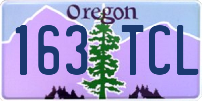 OR license plate 163TCL