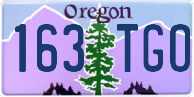 OR license plate 163TGO