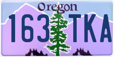 OR license plate 163TKA