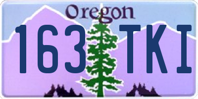 OR license plate 163TKI
