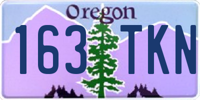 OR license plate 163TKN