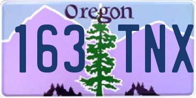 OR license plate 163TNX