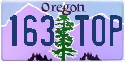 OR license plate 163TOP