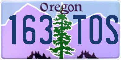 OR license plate 163TOS
