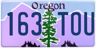 OR license plate 163TOU