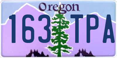 OR license plate 163TPA