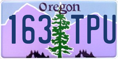 OR license plate 163TPU