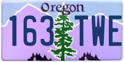 OR license plate 163TWE