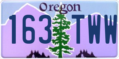 OR license plate 163TWW