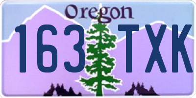 OR license plate 163TXK