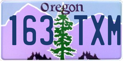 OR license plate 163TXM